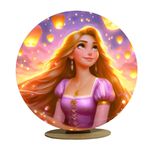 Capa Mini Painel Redondo 50x50cm Decorativo Tema Enrolados Rapunzel Decoração Festa Menina