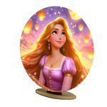 Capa Mini Painel Redondo 50x50cm Decorativo Tema Enrolados Rapunzel Decoração Festa Menina