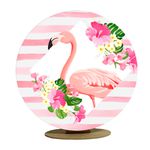 Capa Mini Painel Redondo 50x50cm Decorativo Tema Flamingo Decoração Festa