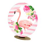 Capa Mini Painel Redondo 50x50cm Decorativo Tema Flamingo Decoração Festa