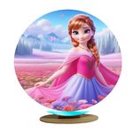 Capa Mini Painel Redondo 50x50cm Decorativo Tema Frozen Decoração Festa Menina