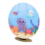 Capa Mini Painel Redondo 50x50cm Decorativo Tema Fundo do Mar Decoração Festa
