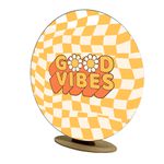 Capa Mini Painel Redondo 50x50cm Decorativo Tema Good Vibes Decoração Festa