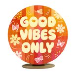 Capa Mini Painel Redondo 50x50cm Decorativo Tema Good Vibes Decoração Festa