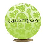 Capa Mini Painel Redondo 50x50cm Decorativo Tema Gratidão Decoração Festa Verde