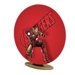 Capa Mini Painel Redondo 50x50cm Decorativo Tema Homem de Ferro Herói Decoração Festa