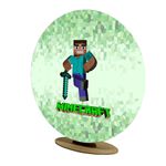 Capa Mini Painel Redondo 50x50cm Decorativo Tema Minecraft Decoração Festa Infantil