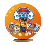 Capa Mini Painel Redondo 50x50cm Decorativo Tema Patrulha Canina Decoração Festa Infantil