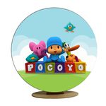 Capa Mini Painel Redondo 50x50cm Decorativo Tema Pocoyo Decoração Festa Infantil