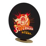 Capa Mini Painel Redondo 50x50cm Decorativo Tema Superman Decoração Festa Menina