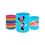 Trio Capas de Cilindros Sublimados Decorativo Tema Infantil Menina Minnie Mouse Decoração