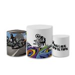 Trio Capas de Cilindros Sublimados Decorativo Tema Motocross Adrenalina Decoração Festa