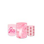 Trio Capas de Cilindros Sublimados Decorativo Tema Outubro Rosa Decoração Menina