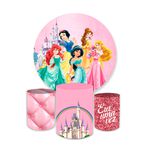 Kit Capa Painel + Trio Cilindros Princesa Rosa Era Uma Vez