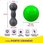 Kit Brinquedos Porte Grande Halter Osso Bola - Big Bull Pet