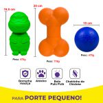 Kit Brinquedos Porte Grande Osso Tartaruga Bola - Big Bull Pet