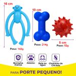 Kit Brinquedos Porte Pequeno Macaco Osso Bola - Big Bull Pet