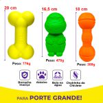 Kit Brinquedos Porte Grande Bola Frisbee Halter Osso Tartaruga - Big Bull Pet