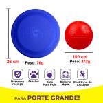Kit Brinquedos Porte Grande Bola Frisbee Halter Osso Tartaruga - Big Bull Pet