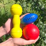 Kit Brinquedos Porte Grande Bola Halter Bola Futebol Americano - Big Bull Pet 