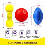 Kit Brinquedos Porte Grande Bola Halter Bola Futebol Americano - Big Bull Pet 