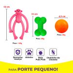 Kit Brinquedos Porte Pequeno Macaco Osso Bolinha - Big Bull Pet