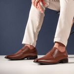 Sapato Derby Italiano Masculino Solado De Borracha