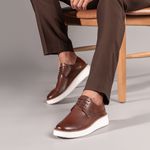 Sneaker Masculino com Cadarço Naturali Microfuros Titanium Whisky