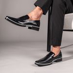 Sapato Social Loafer Masculino Em Couro Legítimo Linha Gênesis Preto