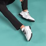 Tênis Fly Casual Masculino Sneaker Lion Branco e Alvejado