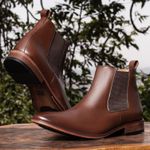 Bota Masculina Chelsea Linha Braga Cano Curto Premium Whisky