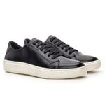 Sapatênis Masculino Sofisticado Casual com Cadarço Preto