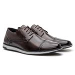 Oxford Casual Masculino Derby Furos Café