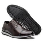 Oxford Casual Masculino Derby Furos Café
