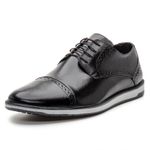 Oxford Casual Masculino Derby Furos Preto