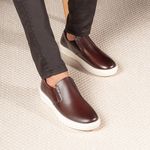 Slip On Masculino Casual Calçe Fácil Sofisticado Tabaco