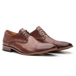 Sapato Social Premium Masculino Oxford Linha Braga Whisky