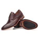 Sapato Social Premium Masculino Oxford Floral Linha Braga Mouro