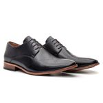 Sapato Social Premium Masculino Oxford Floral Linha Braga Preto