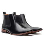 Bota Masculina Chelsea Linha Braga Cano Curto Premium Preta