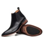 Bota Masculina Chelsea Linha Braga Cano Curto Premium Preta