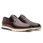 Sapato Casual Derby Masculino com Perfuros Linha Porto Café
