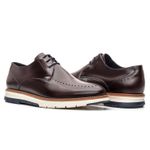 Sapato Casual Derby Masculino com Perfuros Linha Porto Café
