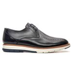 Sapato Casual Derby Masculino com Perfuros Linha Porto Preto