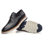 Sapato Casual Derby Masculino com Perfuros Linha Porto Preto