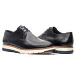 Sapato Casual Derby Masculino com Perfuros Linha Porto Preto