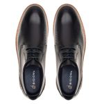 Sapato Casual Derby Masculino com Perfuros Linha Porto Preto
