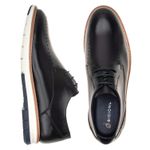Sapato Casual Derby Masculino com Perfuros Linha Porto Preto