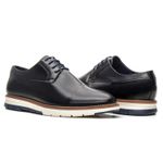 Sapato Casual Derby Masculino Linha Porto Preto