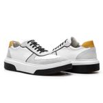 Tênis Fly Casual Masculino Sneaker Lion Branco e Alvejado